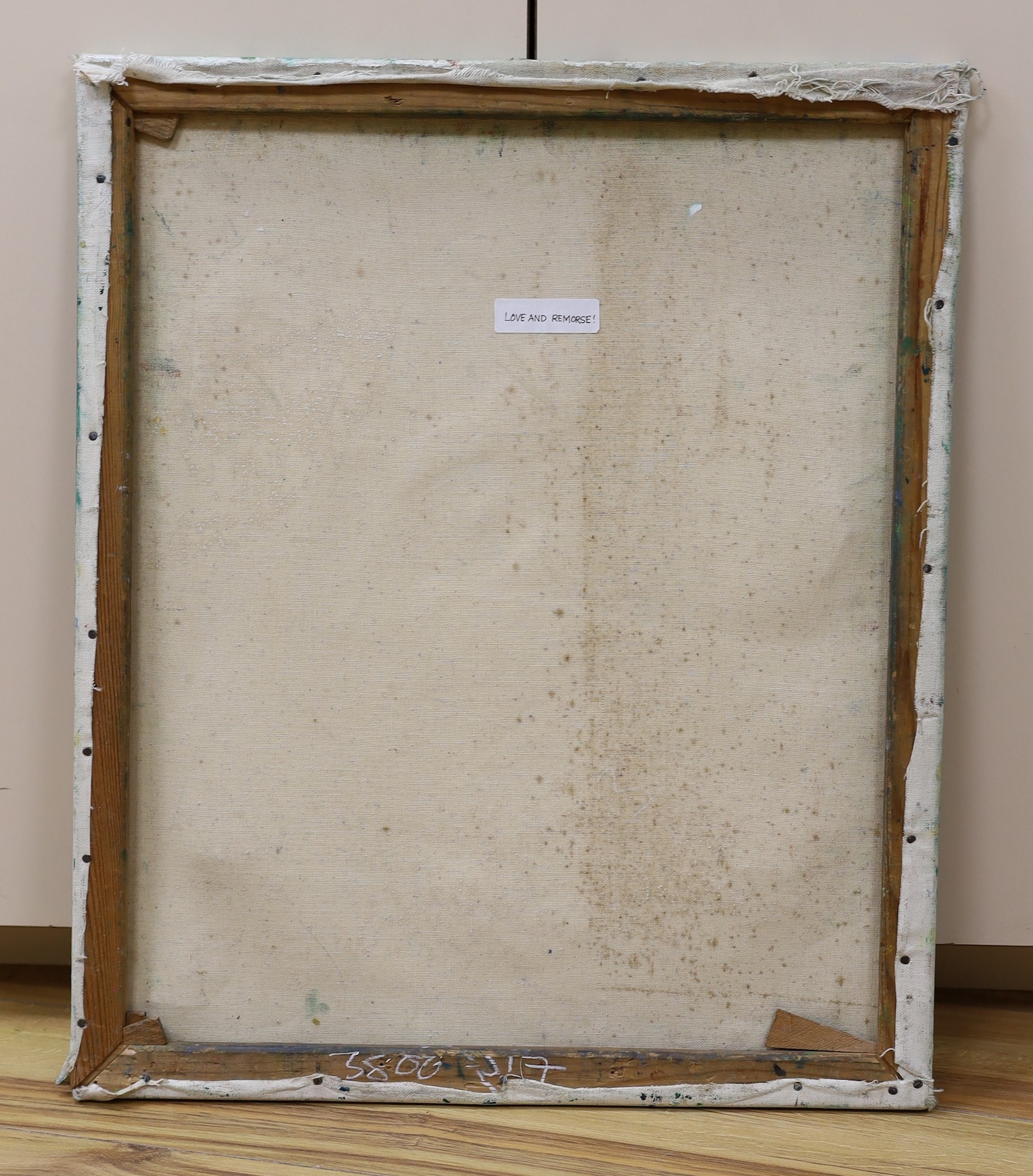 Alan Tabrum (d.2009), oil on canvas, 'Love and Remorse', signed and dated '06, 61 x 51cm, unframed